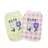Spring and summer pet clothing: Cute floral vests, simple letter cute dog clothes, pet dog checkered clothing Item Picture